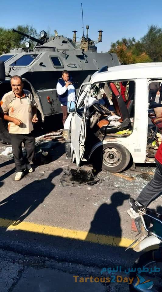 حادث سير مروع على اوتسترد طرطوس اليوم (صور + فيديو )