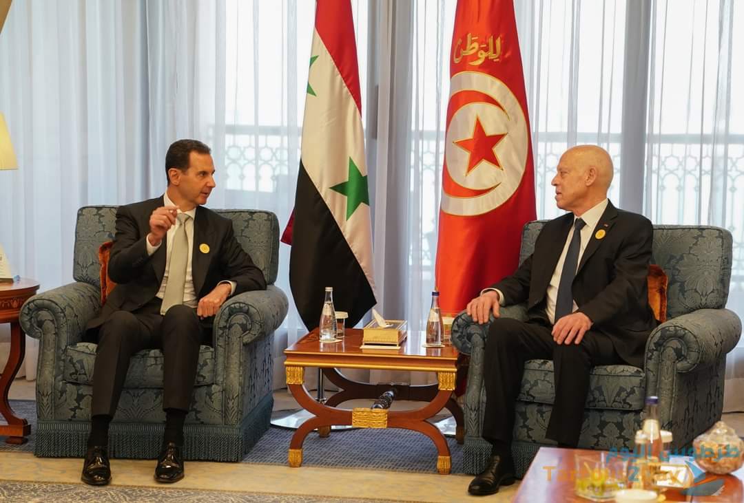 الرئيس بشار الاسد يلتقي الرئيس التونسي على هامش القمة العربية في السعودية